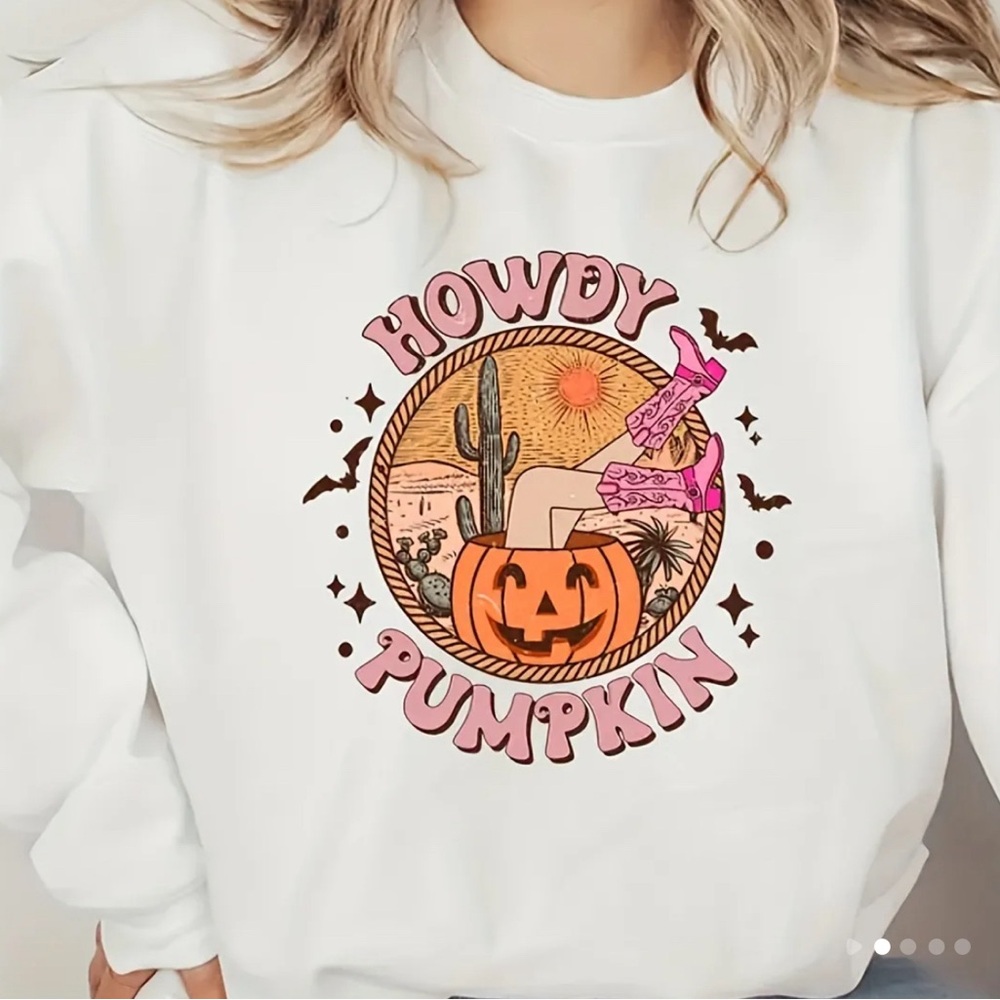 Howdy Pumpkin Desert Crewneck Sweatshirt